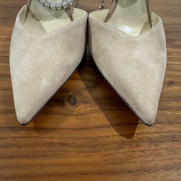 Jimmy Choo Saeda 100 Crystal Ballet Pink Suede Shoes 38.5 - Picture 7 of 9
